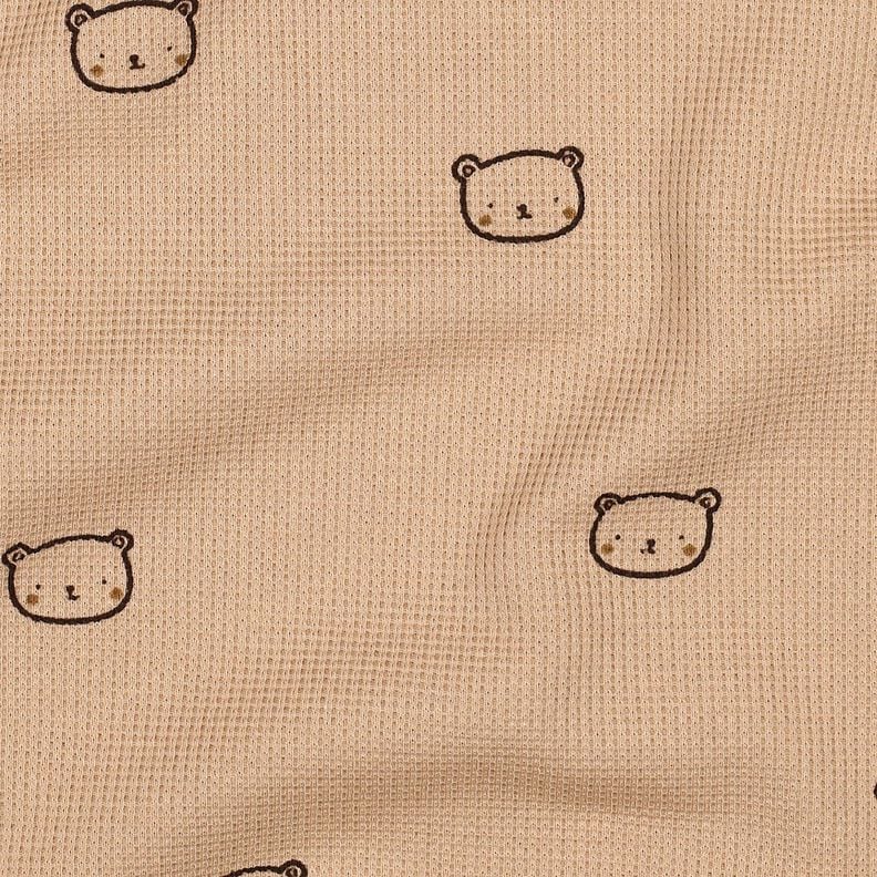 Dżersej wafel niedźwiadki | Poppy Fabrics – ciemny brudny róż/bakłażan,  image number 2