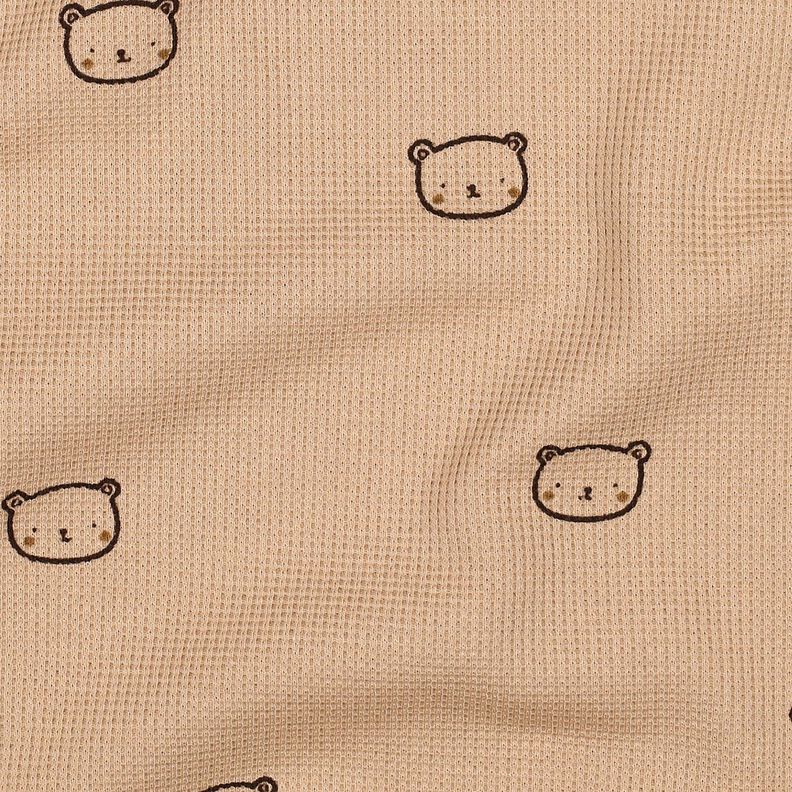 Dżersej wafel niedźwiadki | Poppy Fabrics – ciemny brudny róż/bakłażan, image number 2