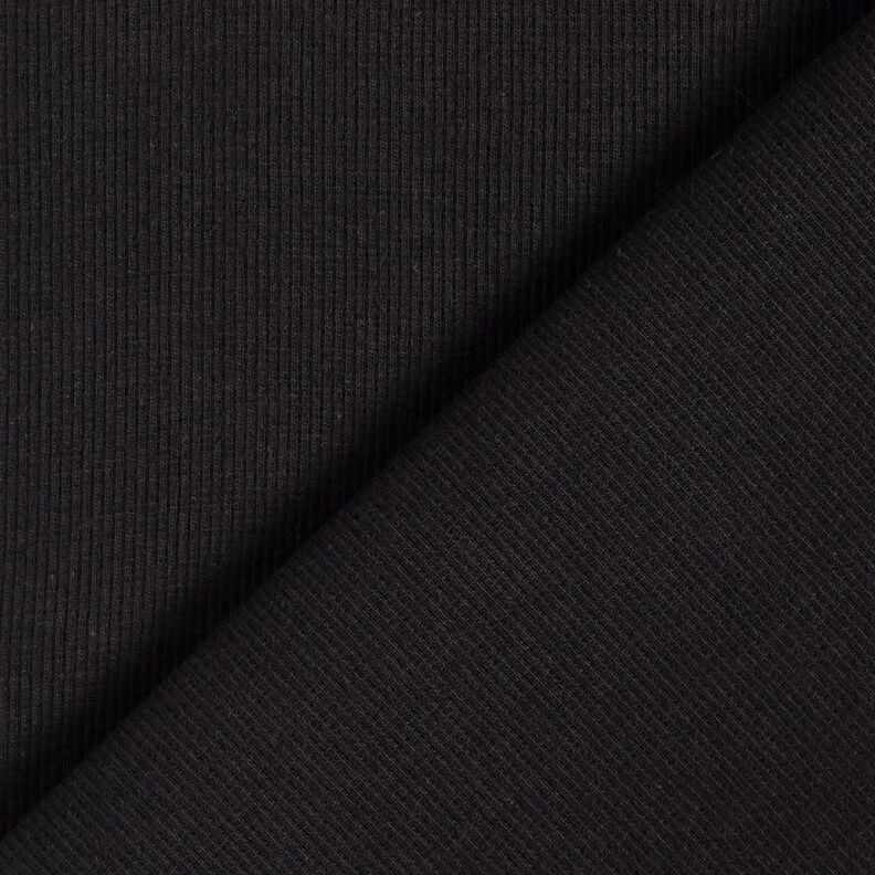 2x2 Dzianina ściągaczowa Jednokol – czerń,  image number 3