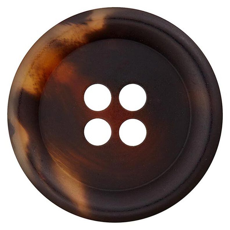Guzik poliestrowy, 4 dziurki – ciemny brąz,  image number 1