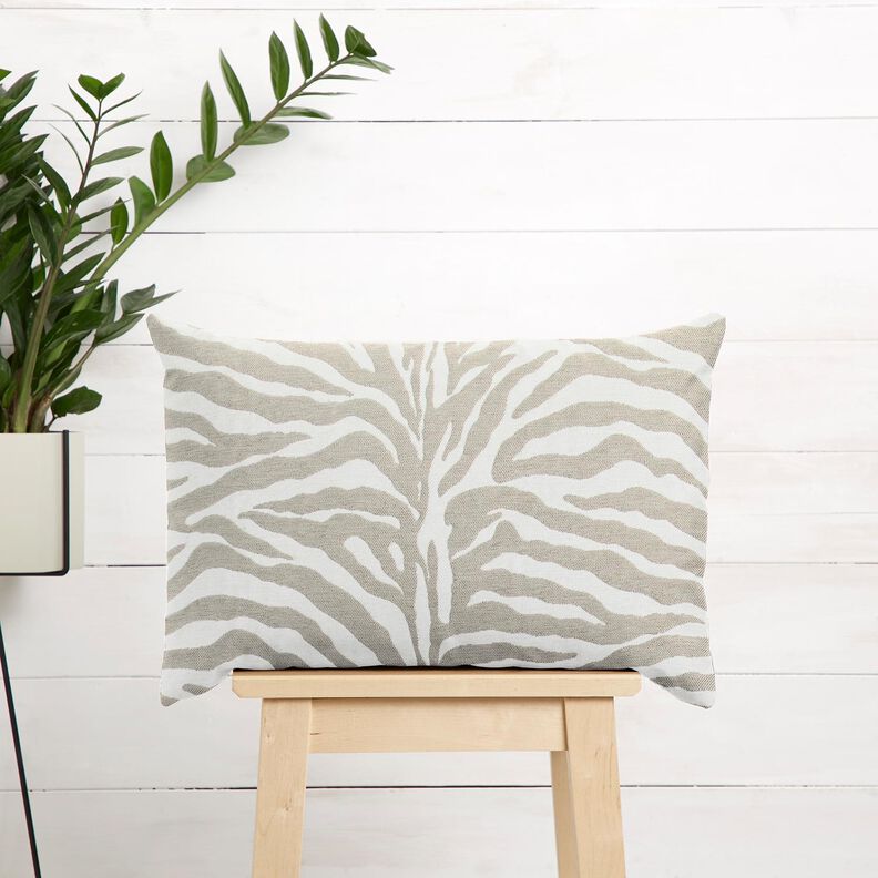 Tkanina tapicerska Żakard zebra – zawilec/naturalny, image number 9