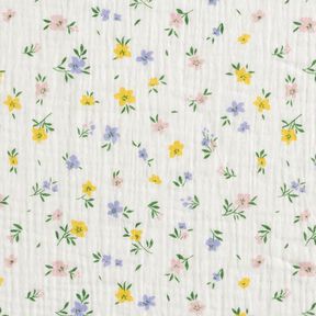 Muślin / Tkanina double crinkle Małe kwiatuszki | Poppy Fabrics – kość słoniowa, 