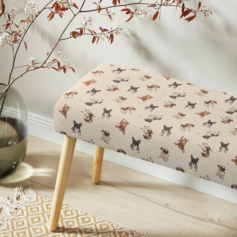 Tkanin dekoracyjna Half panama szczenięta &ndash; naturalny/szary,  image number 5