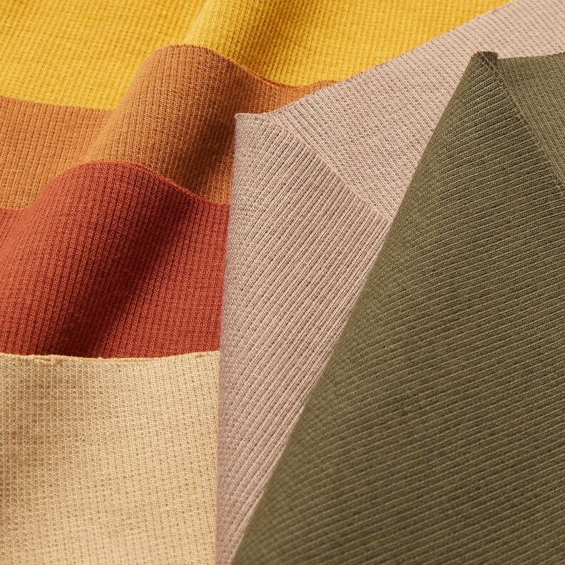 2x2 Dzianina ściągaczowa Jednokol – khaki,  image number 6