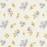 Tkanina bawełniana Kreton kwiaty mini – krem/liliowy,  thumbnail number 1