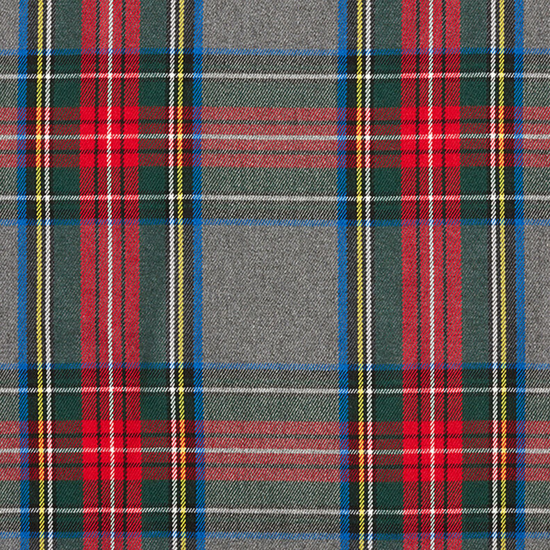 Tkanina spodniowa strecz Szkocka krata – szary łupek/czerwień,  image number 1