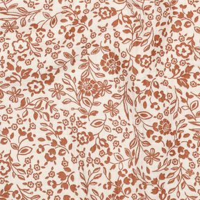 Muślin / Tkanina double crinkle dwukolorowe kwiaty  | Poppy Fabrics – jasnobeżowy/karmelka, 