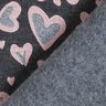 Dzianina dresowa drapana brokatowe serca w panterkę – antracyt,  thumbnail number 6