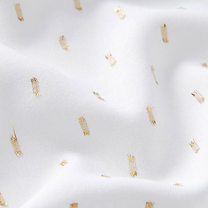 Tkanina wiskozowa w błyszczące krople – biel,  image number 3