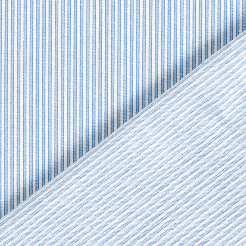 Tkanina koszulowa strecz w paseczki – biel/jasnoniebieski,  image number 5