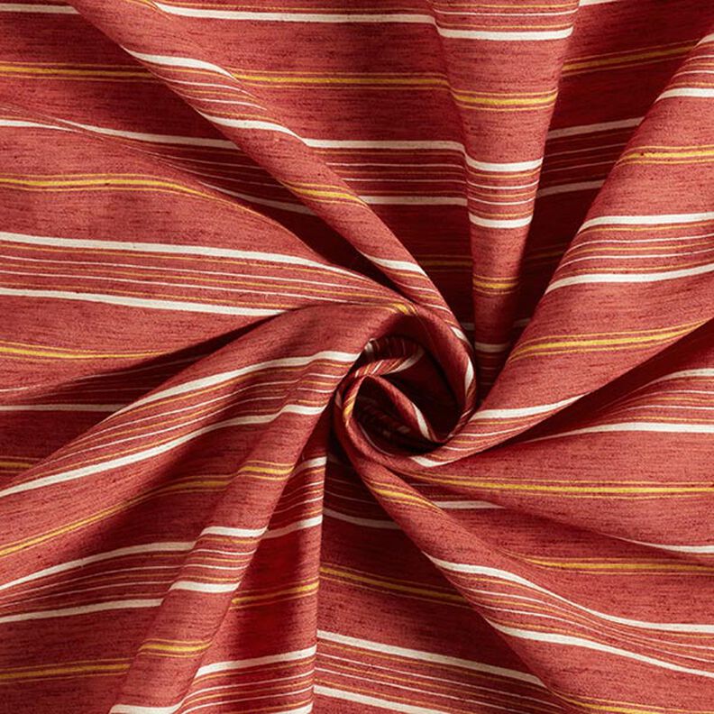 Tkanina bawełniana w nieregularne poprzeczne paski – terakota,  image number 3