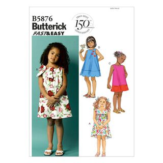 Sukienka dziecięca, Butterick 5876|104 - 122, 