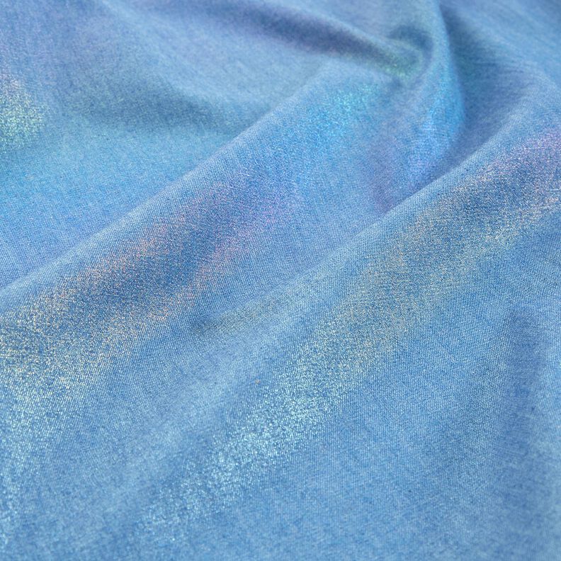 Chambray Tęczowy blask Nadruk foliowy | Poppy Fabrics – dżins/mix kolorów,  image number 2