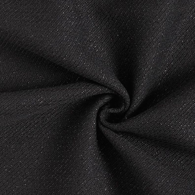 Tkanina kostiumowa o błyszczącej strukturze ukośnej – czerń,  image number 1