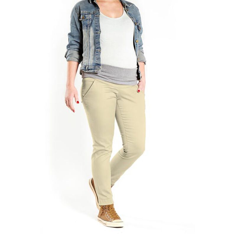 Satyna bawełniana stretch – naturalny,  image number 6