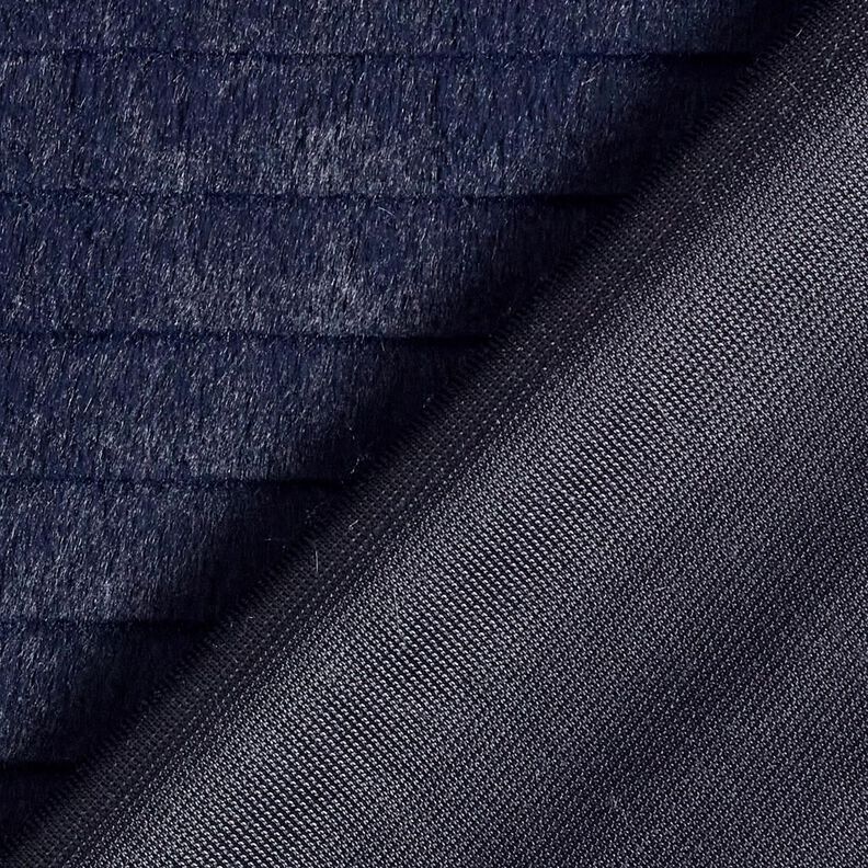 Sztuczne futro w szerokie poziome paski – ciemnogranatowy,  image number 4