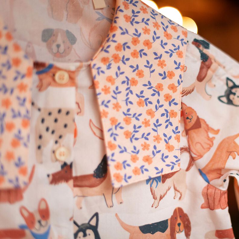 GOTS Popelina bawełniana drobne kwiatuszki | Poppy Fabrics – naturalny/brzoskwiniowopomarańczowy, image number 7