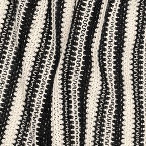 Dzianina swetrowa paski | Poppy Fabrics – czerń/mleczna biel, 