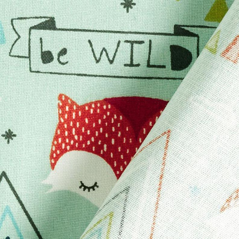Tkanina bawełniana Kreton Be Wild lis – zieleń pastelowa, image number 4
