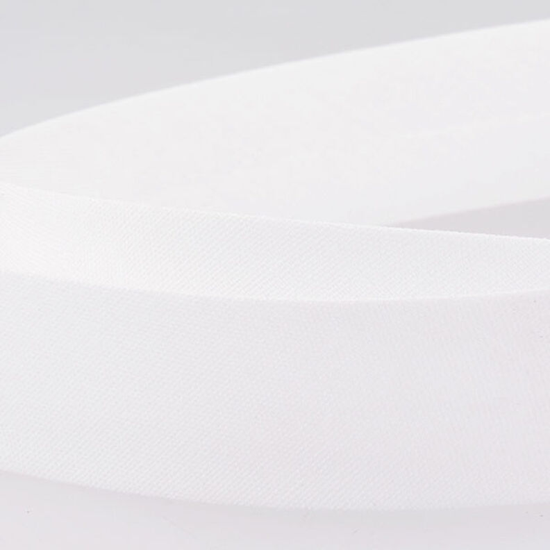 Taśma skośna Polycotton [20 mm] – biel,  image number 2