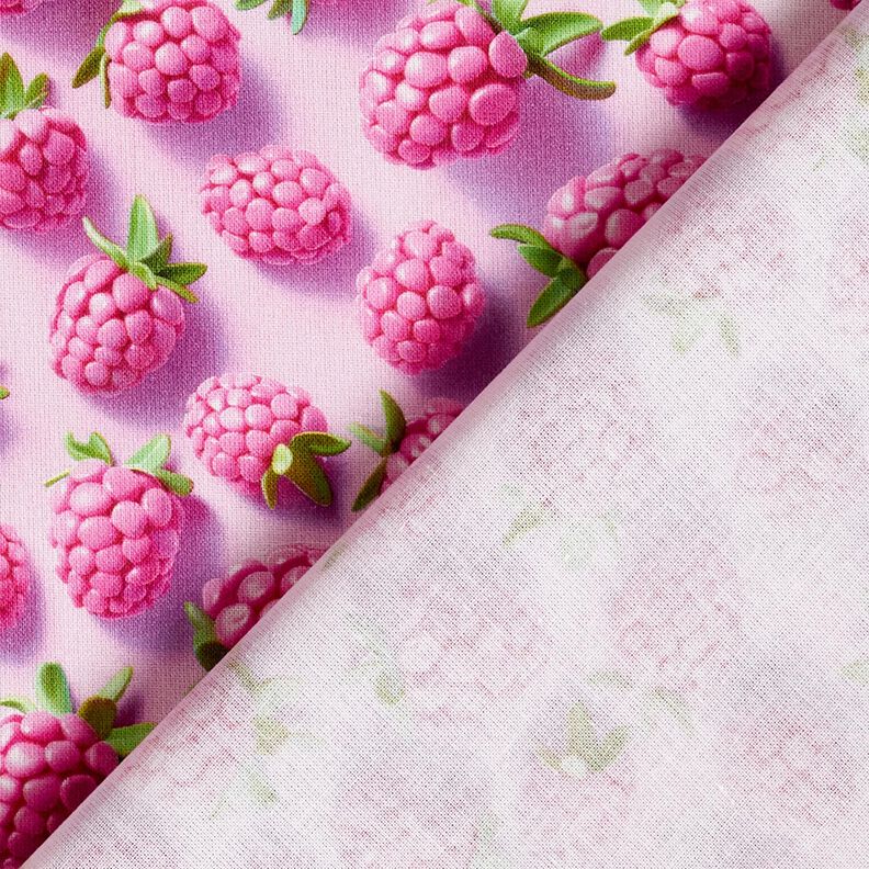 Tkanina bawełniana Popelina maliny w intensywnym kolorze – pastelowy fiolet/zielone jabłuszko,  image number 4