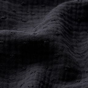 Muślin / Tkanina double crinkle dobby – czerń, 