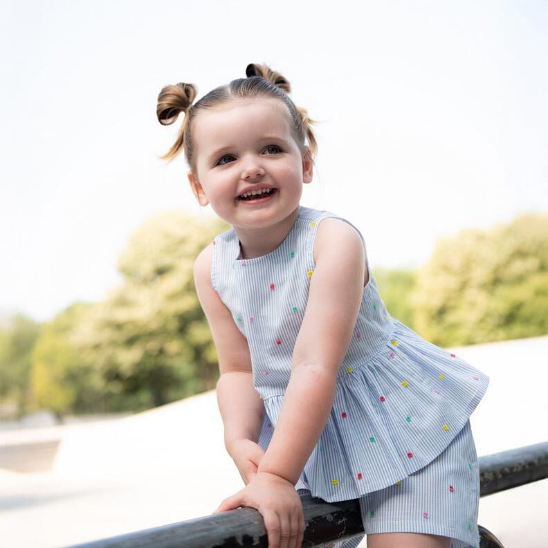 Delikatny batyst bawełniany dobby i paski | Poppy Fabrics – jasnoniebieski/biel,  image number 5