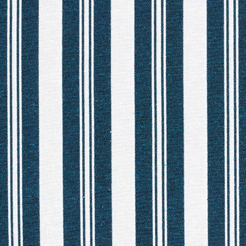 Tkanin dekoracyjna Żakard paski – niebieski oceaniczny/biel,  image number 1