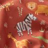 Popelina bawełniana zwierzęta z dżungli nadruk cyfrowy – terakota,  thumbnail number 2