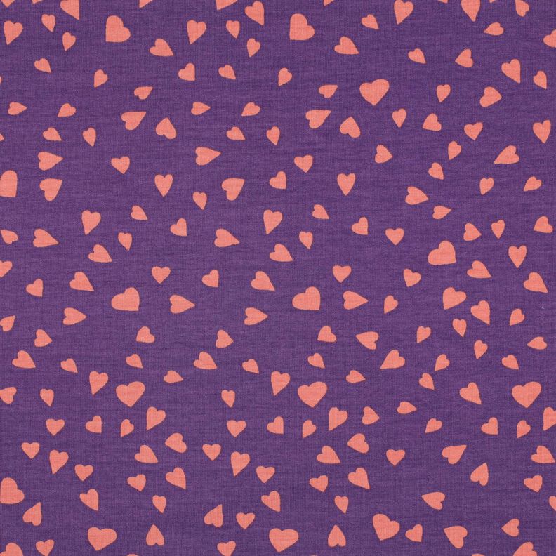 Dzianina dresowa pętelkowa serca | Poppy Fabrics – lilia/stary róż, image number 1