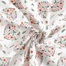 Tkanina bawełniana Perkal kwiaty w sercach – biel/róż,  thumbnail number 3