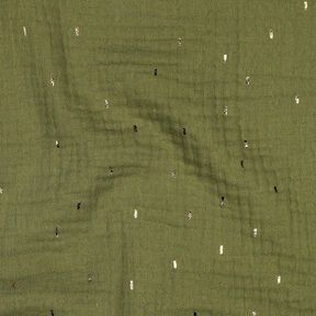 Muślin / Tkanina double crinkle prostokąt Nadruk foliowy | Poppy Fabrics – pinia/złoty metaliczny, 
