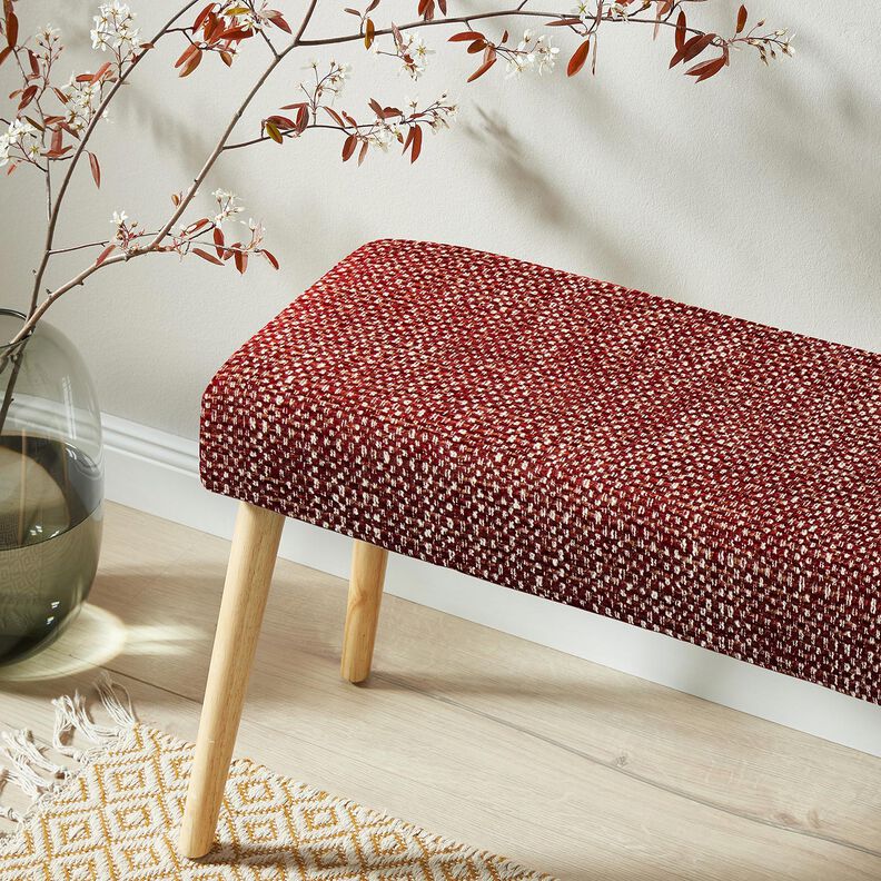 Tkanina tapicerska kolorowy efekt bouclé – bordo/krem, image number 5