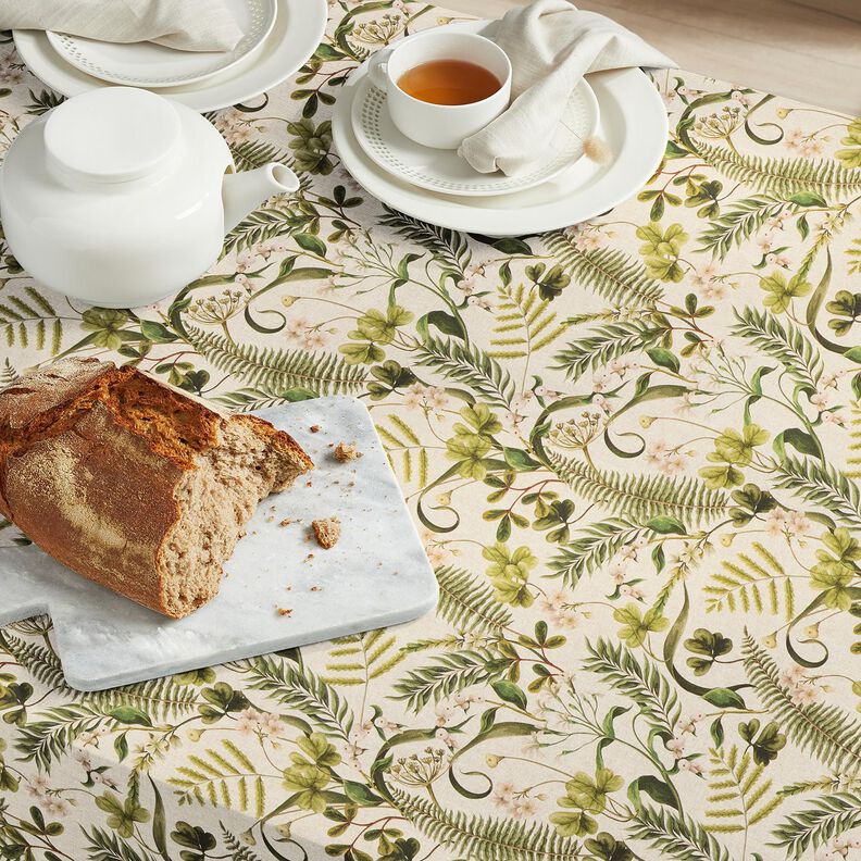 Tkanin dekoracyjna Half panama dzikie rośliny – naturalny,  image number 6