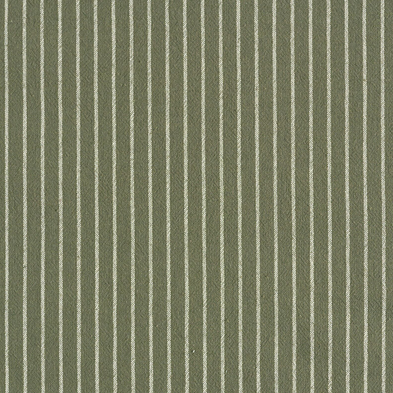 Tkanina na bluzki Mieszanka bawełny szerokie pasy – oliwka/mleczna biel,  image number 1