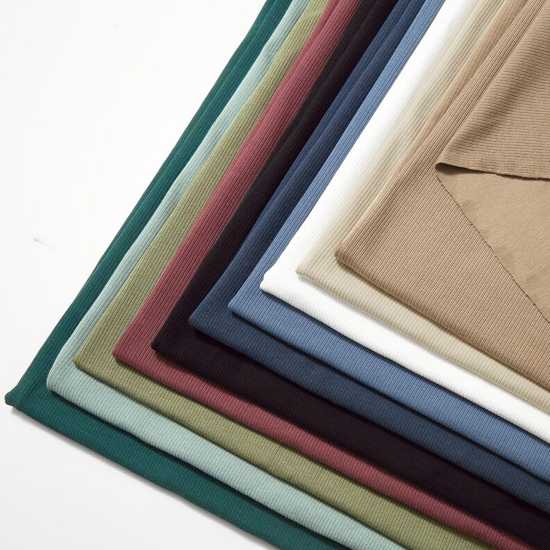 Dżersej prążkowany drobne prążki 2-1-1-1 &ndash; ciemnogranatowy,  image number 5