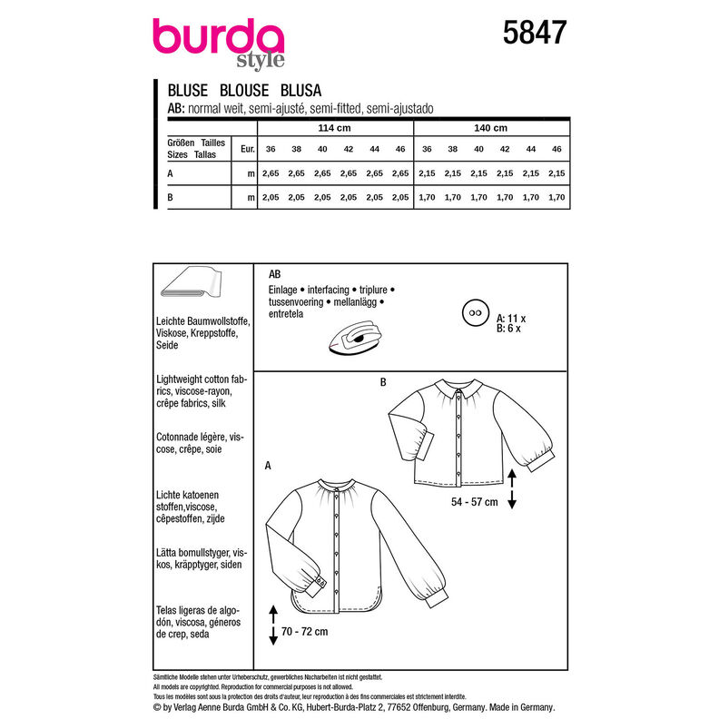 Bluza | Burda 5847 | 36-46,  image number 9