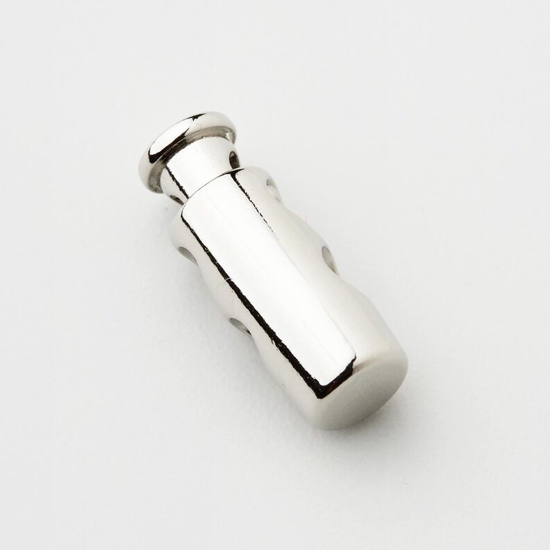 Stoper do sznurka metal [Przepust: 3 mm] – srebrny metaliczny,  image number 2