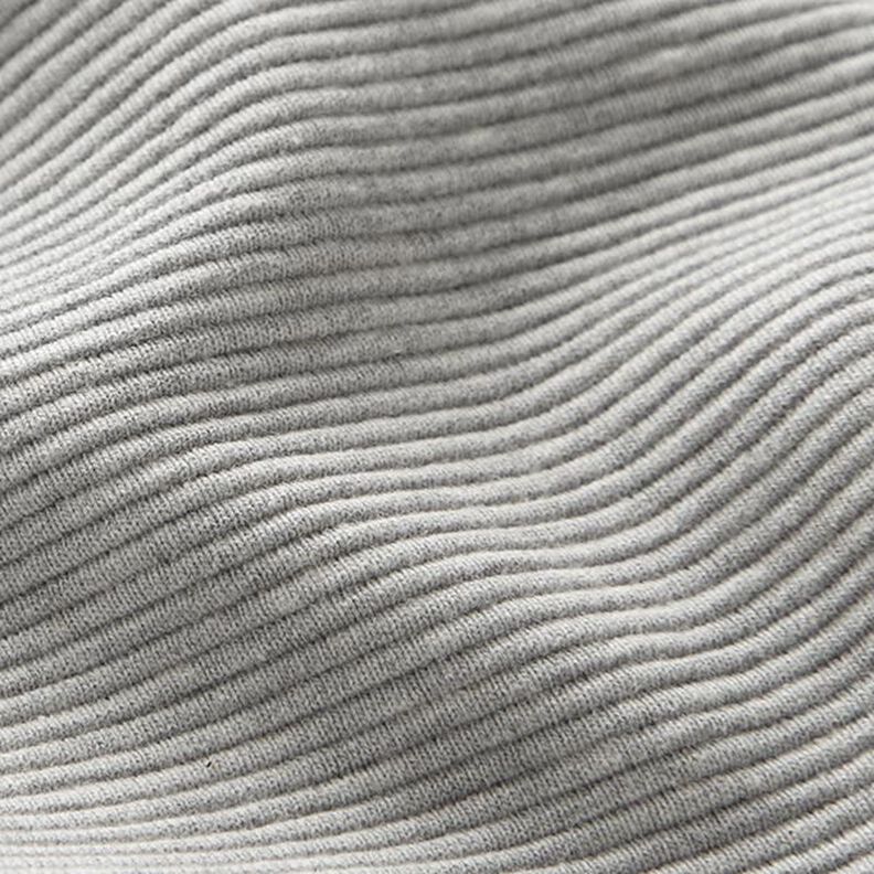 Dżersej prążkowany ottoman melanż – jasnoszary,  image number 3