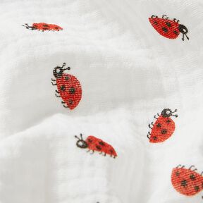 Muślin / Tkanina double crinkle biedronki – kość słoniowa, 