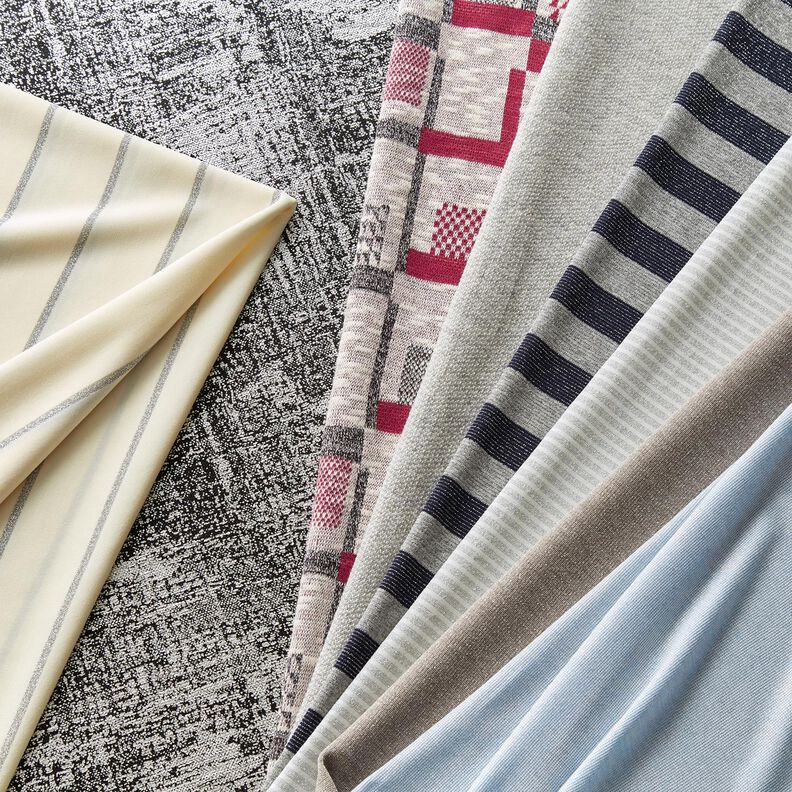 Dżersej w szerokie, błyszczące paski &ndash; biel/srebrny metaliczny,  image number 6