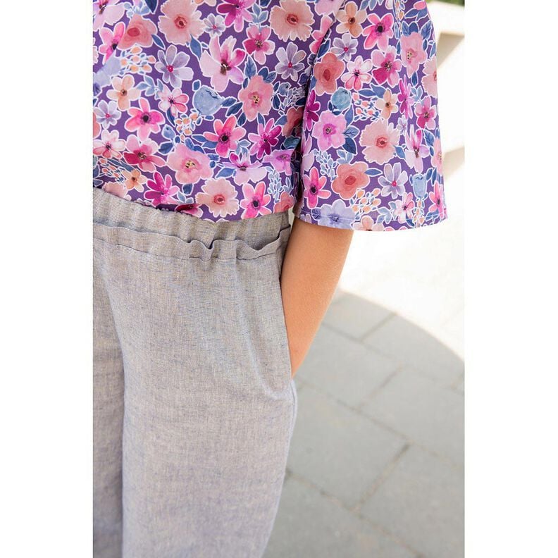 Chambray lureks melanż | Poppy Fabrics – błękit/kość słoniowa,  image number 5