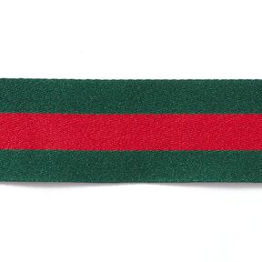 Taśma tkana, w paski [40 mm] – zieleń/czerwień, 