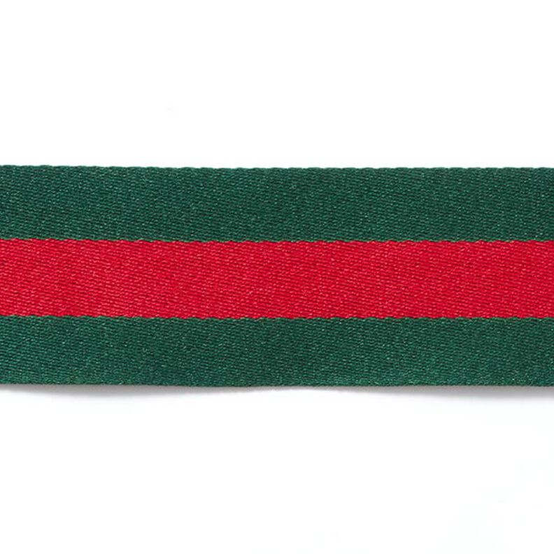 Taśma tkana, w paski [40 mm] – zieleń/czerwień,  image number 1