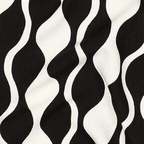 Tkanina wiskozowa LENZING&trade; ECOVERO&trade; w stylu retro &ndash; czerń/biel, 