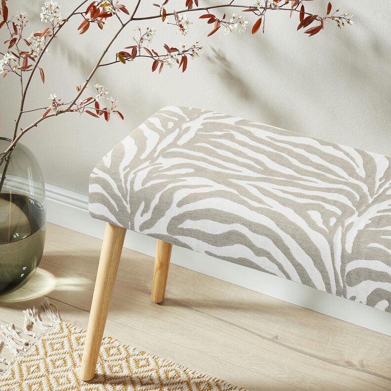 Tkanina tapicerska Żakard zebra – zawilec/naturalny, image number 8