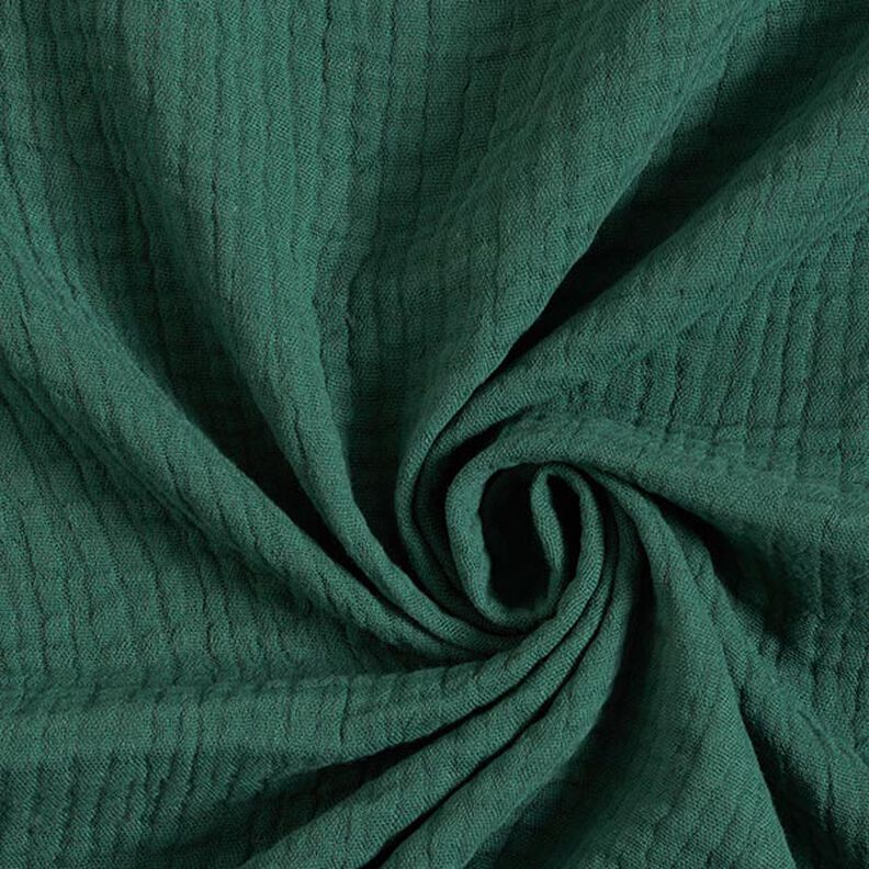 GOTS Trójwarstwowy muślin bawełniany – ciemna zieleń,  image number 1