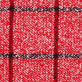 Bouclé na płaszcze w kratkę – czerwień, 