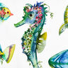 Tkanina dekoracyjna half panama  Morskie zwierzęta – zieleń,  thumbnail number 5