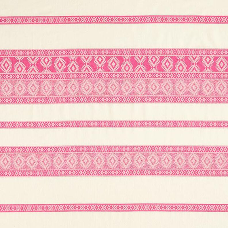 Tkanina bawełniana ze wzorem w romby – mleczna biel/pink,  image number 1